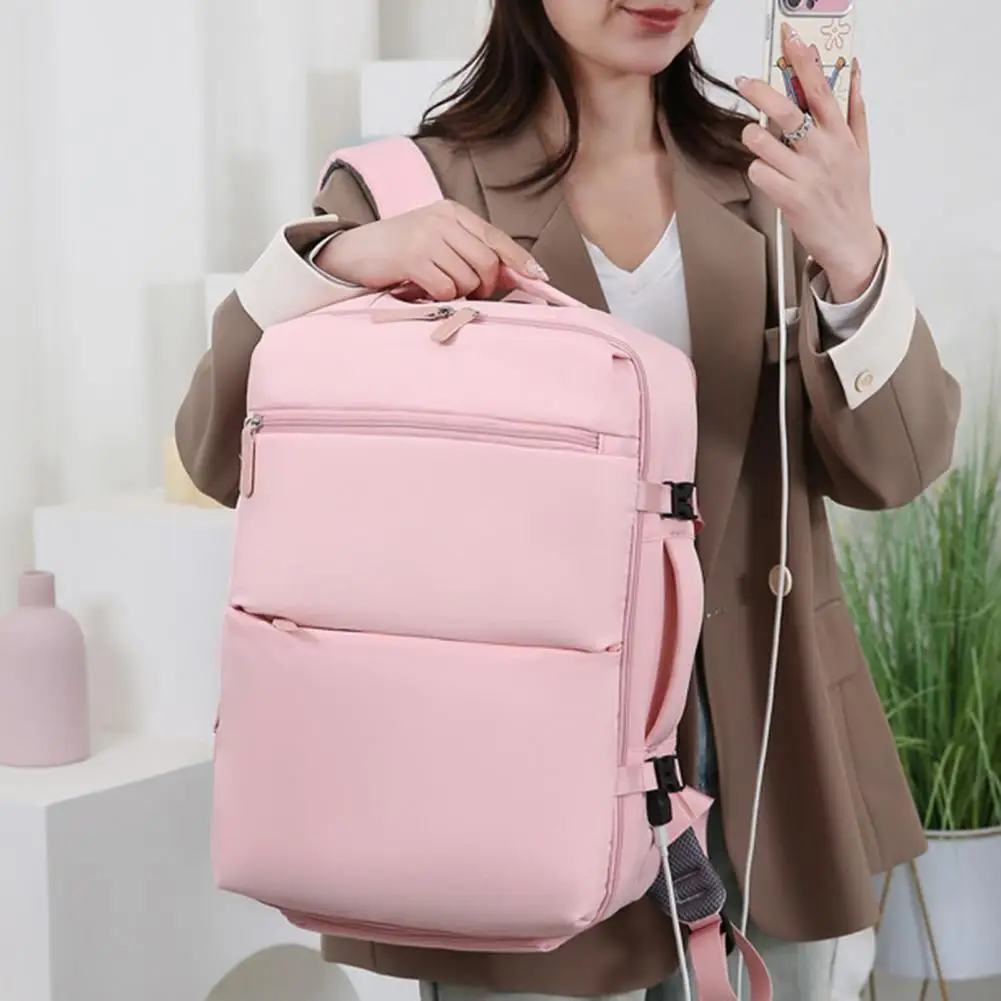 حقيبة ظهر للسفر قابلة للتوسيع للنساء والرجال، حقيبة ظهر للكمبيوتر المحمول مع منفذ شحن USB، مقصورة للأحذية لرحلة السفر التجارية #1