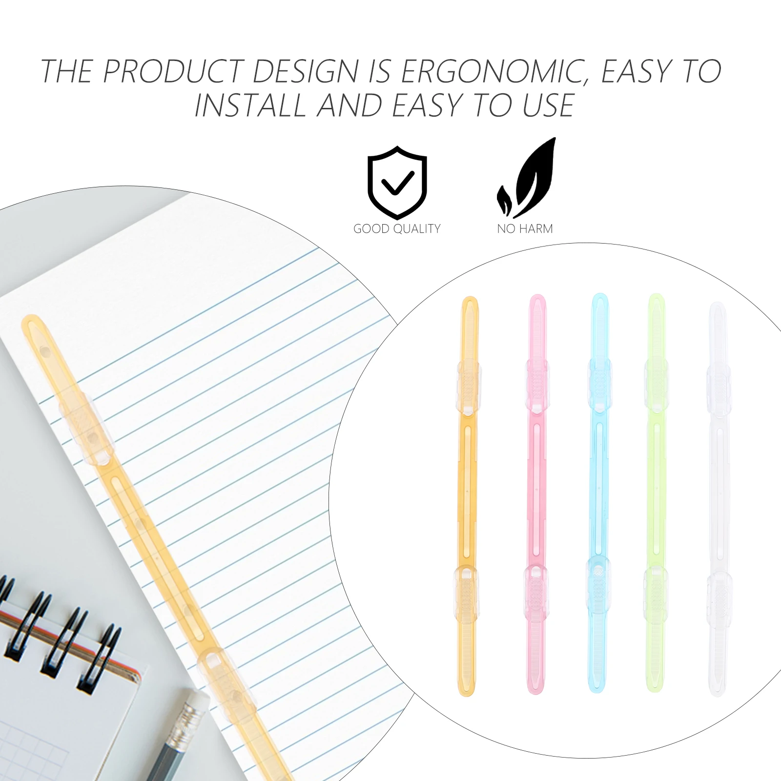 Plastic Bookbinding Clips Loose-Leaf Binder Clip Practical Paper Clip Paper Fasten Storage Paper File Clips