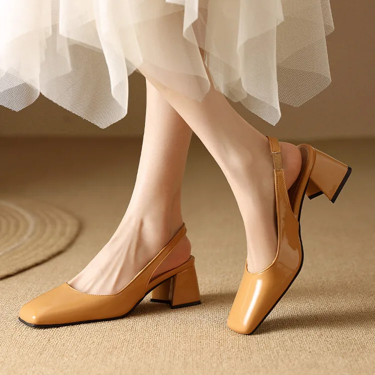 Large Size Square Toe High Heel Sandal for Women Suit Female Beige Clear Shoes Shallow Mouth 2024 Summer Buckle Strap Big High-h