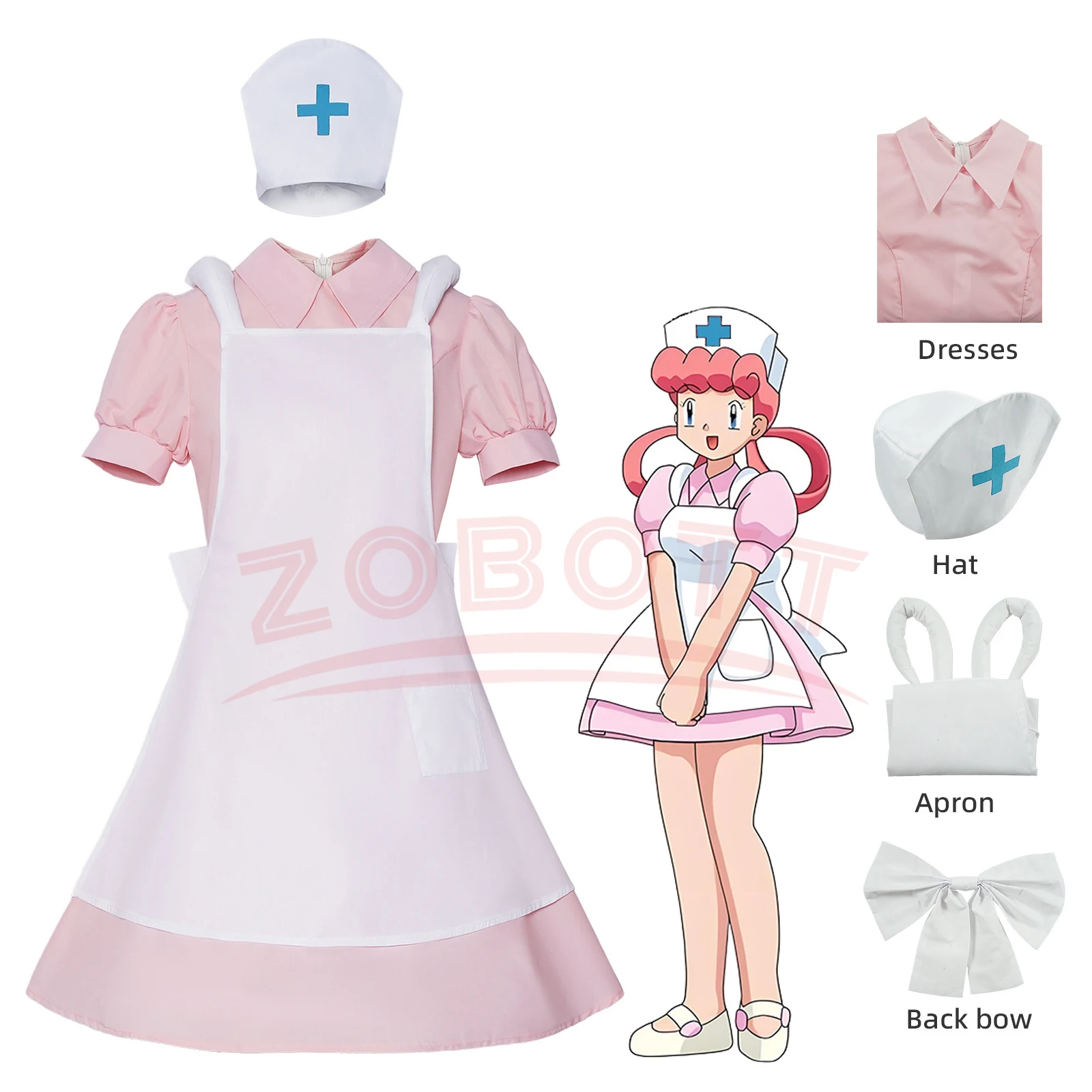 

Game Nurse Joy Cosplay Disfraz Anime Nurse Uniform Maid Outfit Women's Dresses Halloween Party Suits Role-playing Outfits Props