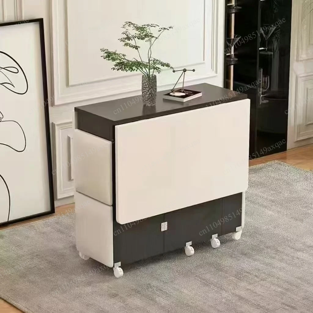 Folding table dining table household small apartment economical eating round mobile folding