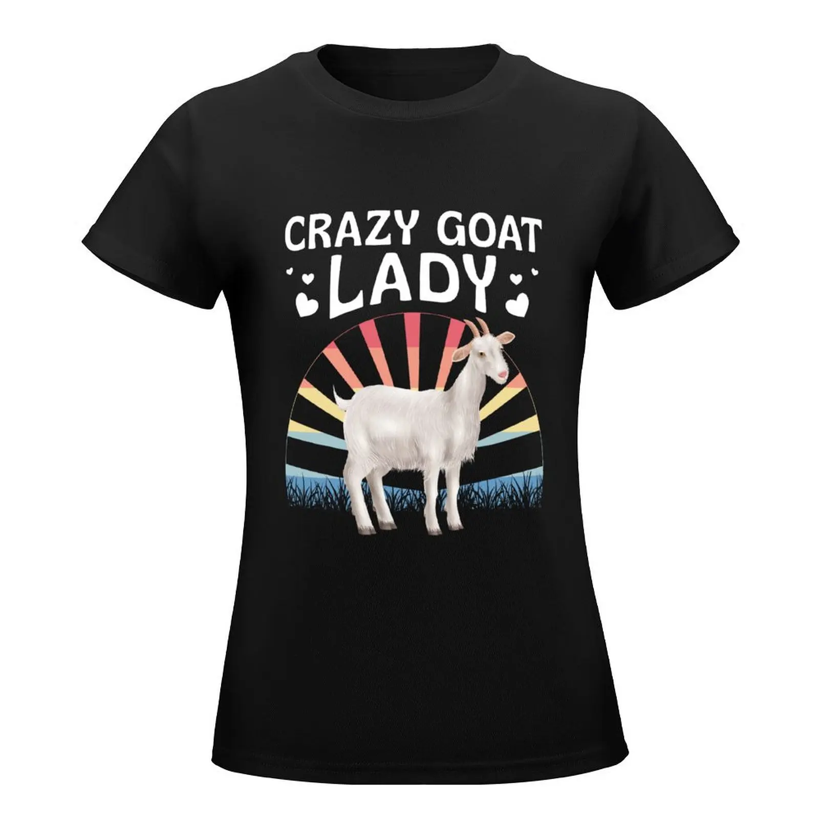 Cute Crazy Goat Lady Goat Whisperers T-Shirt tees sweat Short sleeve tee lady clothes white t-shirts for Women