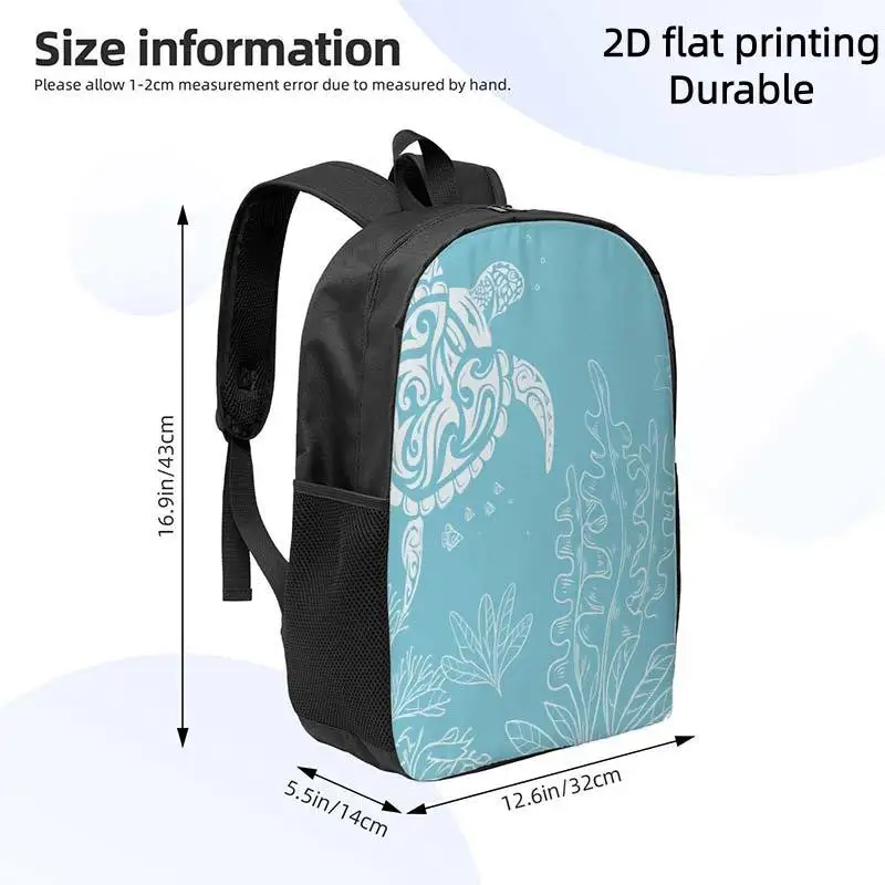 1pc Sea Turtle Print Backpack - Lightweight Large Capacity Bookbag with Adjustable Straps Cute Marine Themed Travel
