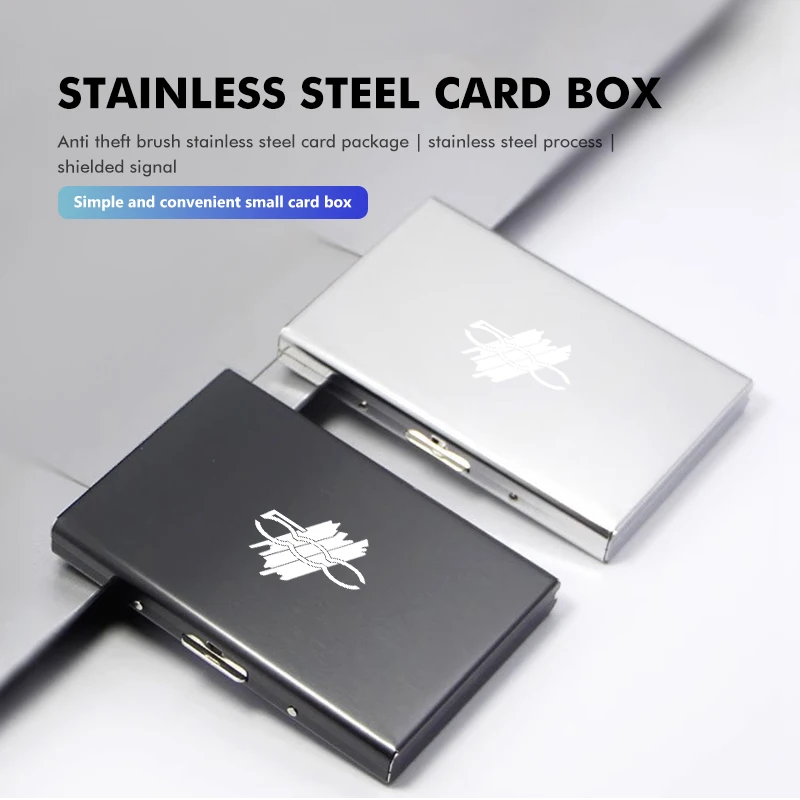 Car ID Bank Card Business Card Stainless Steel Storage Case For Fiat 500 Abarth 596 500X Stilo 500S 500C