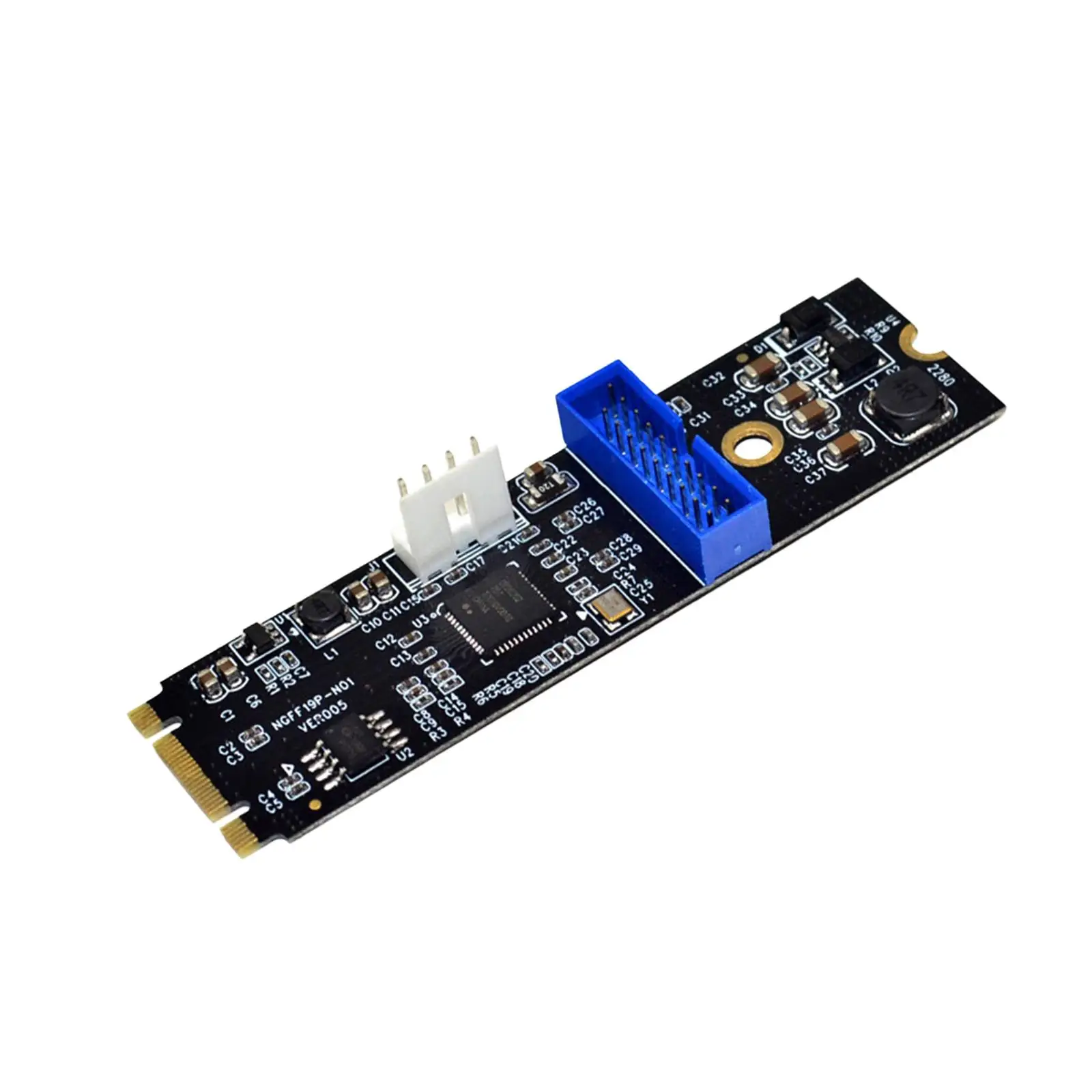 M.2 NGFF NVMe to USB 3.0 19Pin Expansion Card Supplies 4Pin Power Supply
