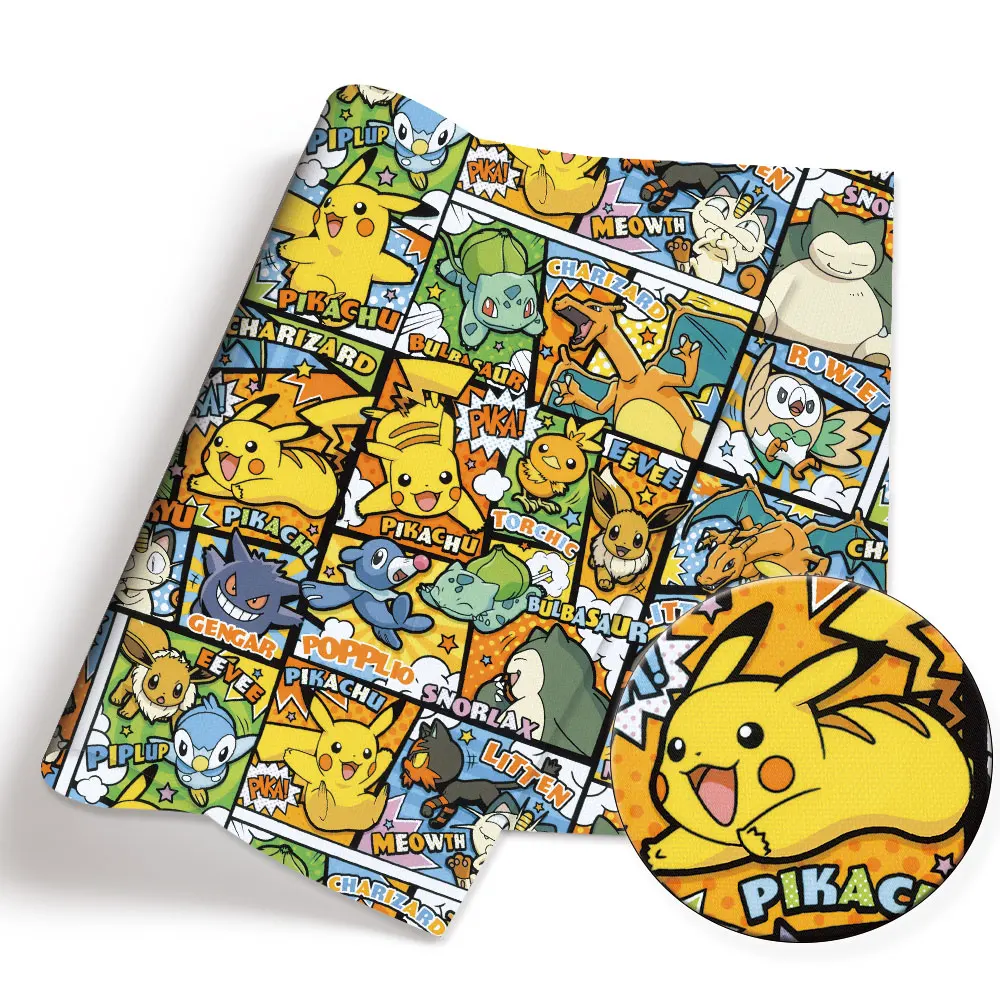 Pokemon 100 bawełniana tkanina z motywem kreskówkowym 140 * 50 cm Ręcznie robione szycie Patchwork Pikowanie Sukienka dziecięca Arkusz domowy