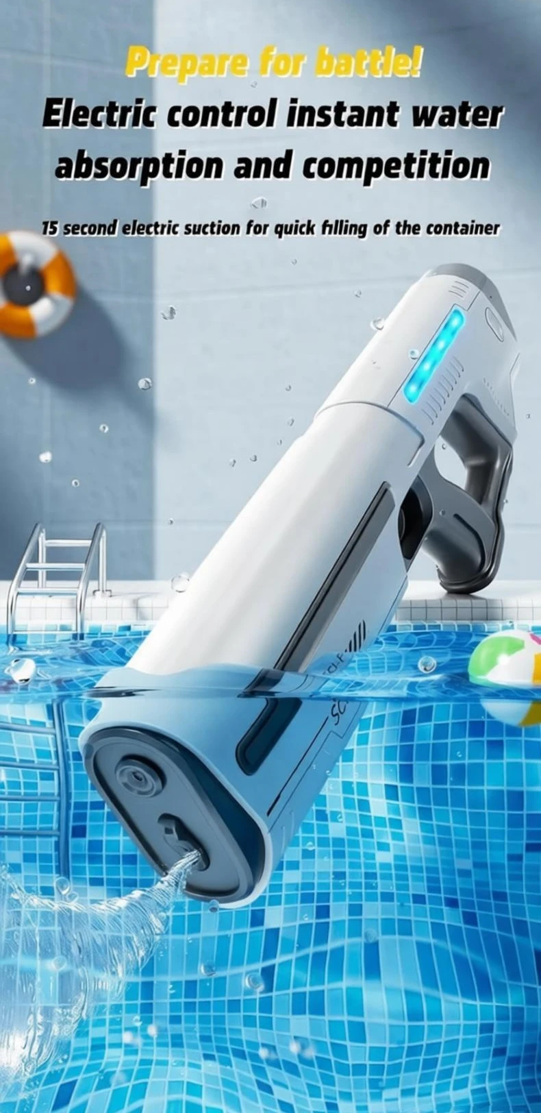 Elektrische Wasserpistolen für Erwachsene Leistungsstarke Automatische Saugwasserpistole Sommer-Pool-Outdoor-Spielzeug Geschenk – Detail 17