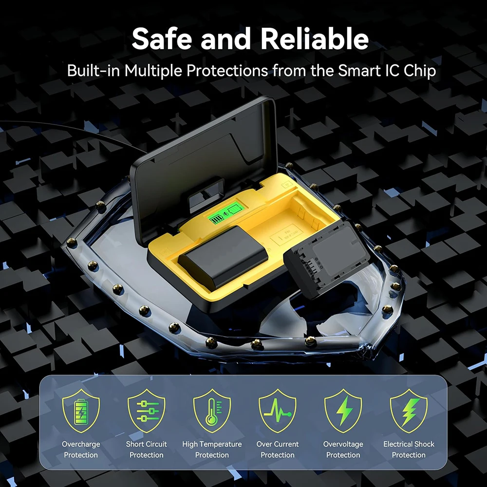 Nabíječka baterií LP-E6 je vhodná pro fotoaparáty Canon EOS R7, EOS R6, EOS R5 C, 90D, 80D, 70D, 5DS, 5DS R atd. - náhled 5