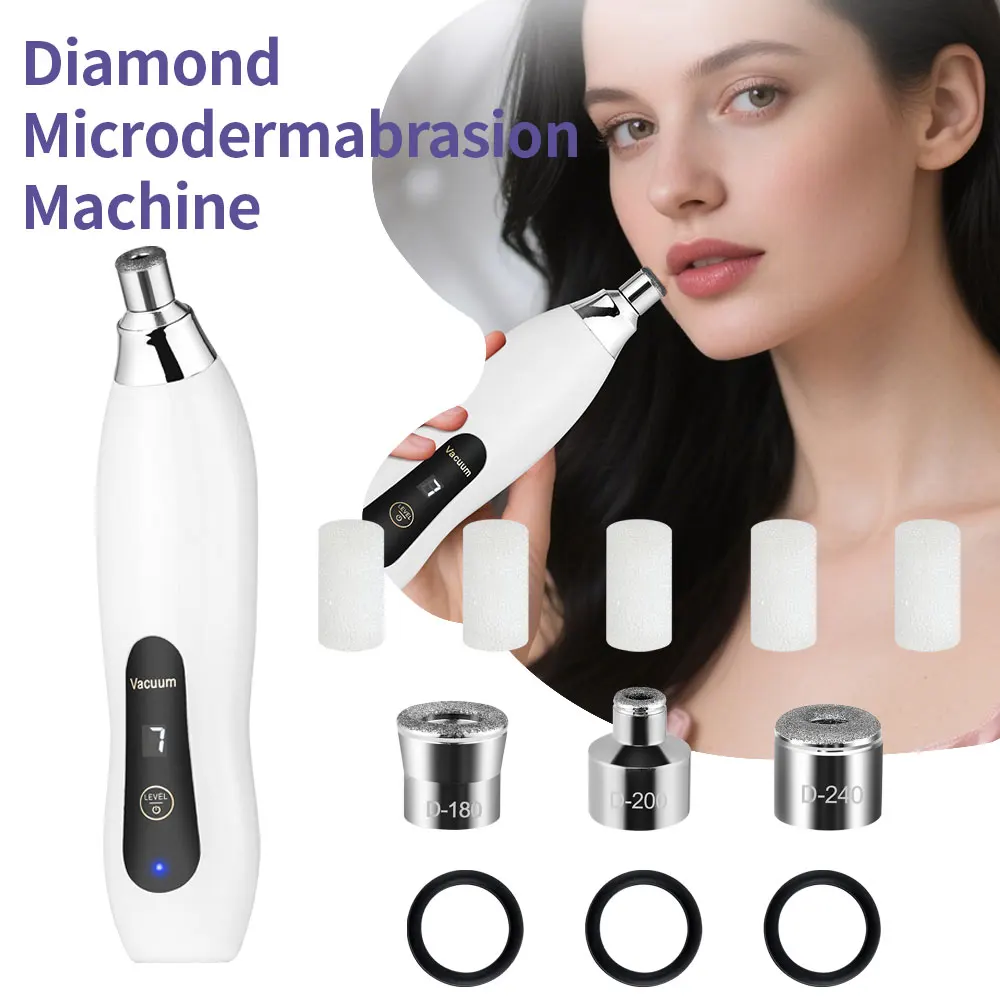 Draagbare Diamant Peeling Machine Microdermabrasie Facial Diepe Reiniging Huidverzorging Apparaat Peeling Vacuüm Mee-eter Remover