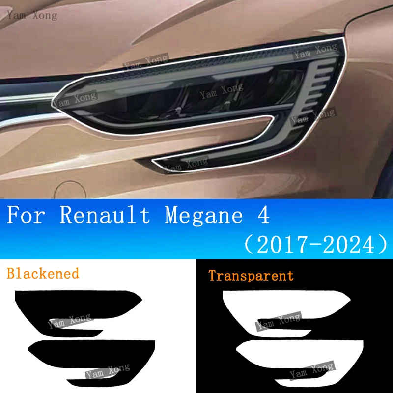 

Car Exterior Front Lamp TPU Transparent Protective Film For Renault Megane 4 Headlight Light Black Anti-Scratch Wrap Cover Films