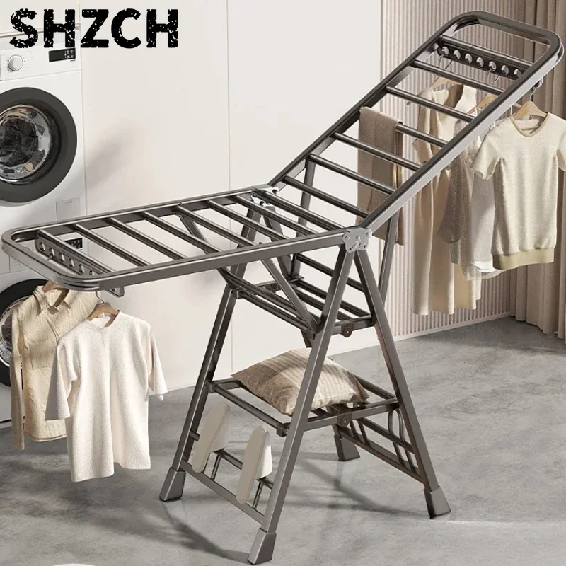 Tenro  suelo plegable, poste  secado  ropa para el hogar, varilla para colgar ropa  dormitorio, almacenamiento portá