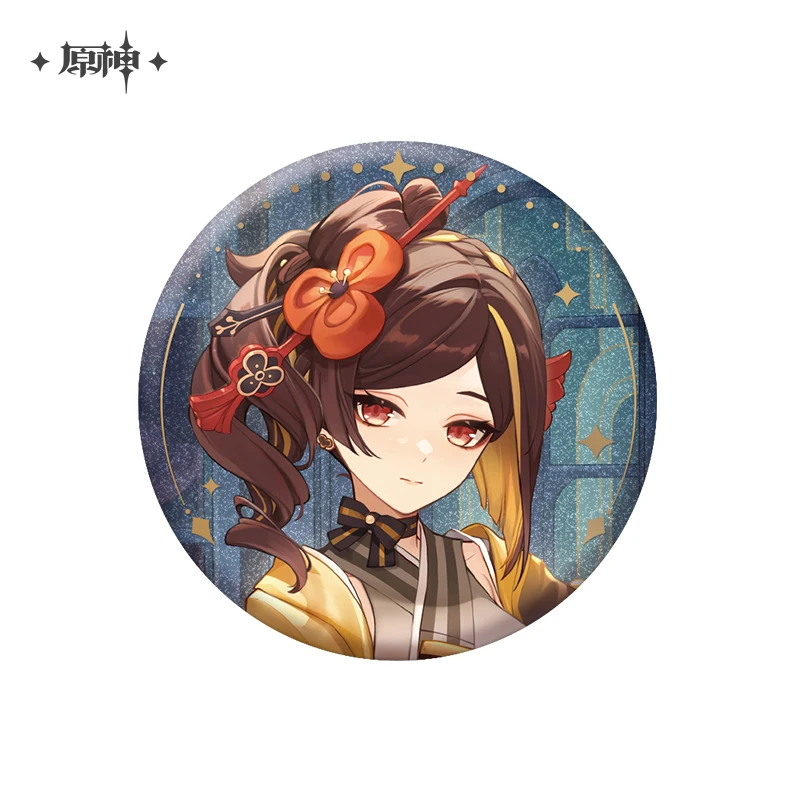 2024 Anime Genshin Impact Anecdote Series Character Badge Baji Chiori Arlecchino Nilou Cyno Brooch Button Official Original Gift