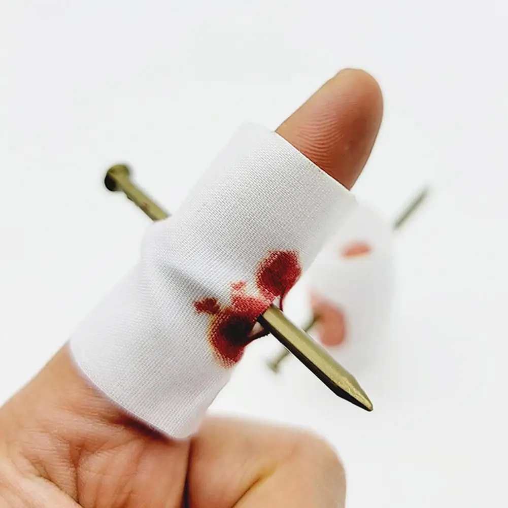 Fake Nail Through Finger Prank Toy Magic Trick Toys Halloween Blood Prank Magic Prop Worry Prank Trick Practical Fool Jokes Gags