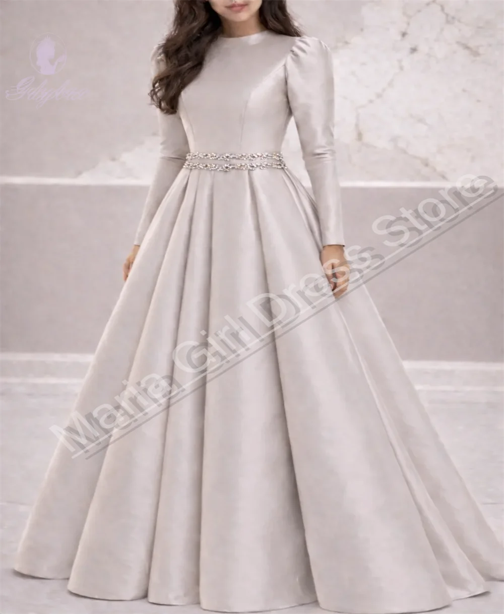 Flower Girl Dress Suitable Weddings With Satin Fabric Silver Belt Princess Party Birthday Beauty Pageant Costume Customizable