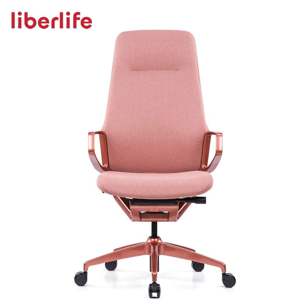 

Modern Luxury Furniture Ergonomic Pink Armchairs Genuine Leather Office Chair
