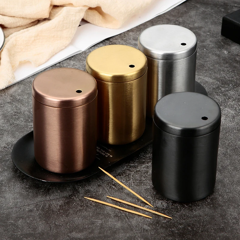 Stainless Steel Toothpick Holder Creative Home Toothpick Storage Container Portable Fall Resistant Toothpick Box For Table Decor