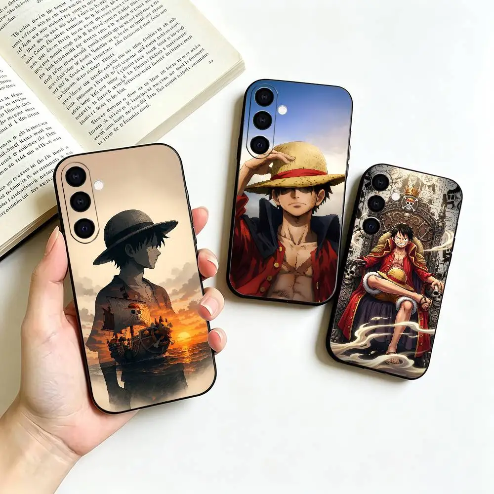 

L-Luffy-Highly Popular Anime Core Protagonist Phone Case For Samsung Galaxy A73, A72,A70,A53,A52,A51,Soft Silicone Black Cover