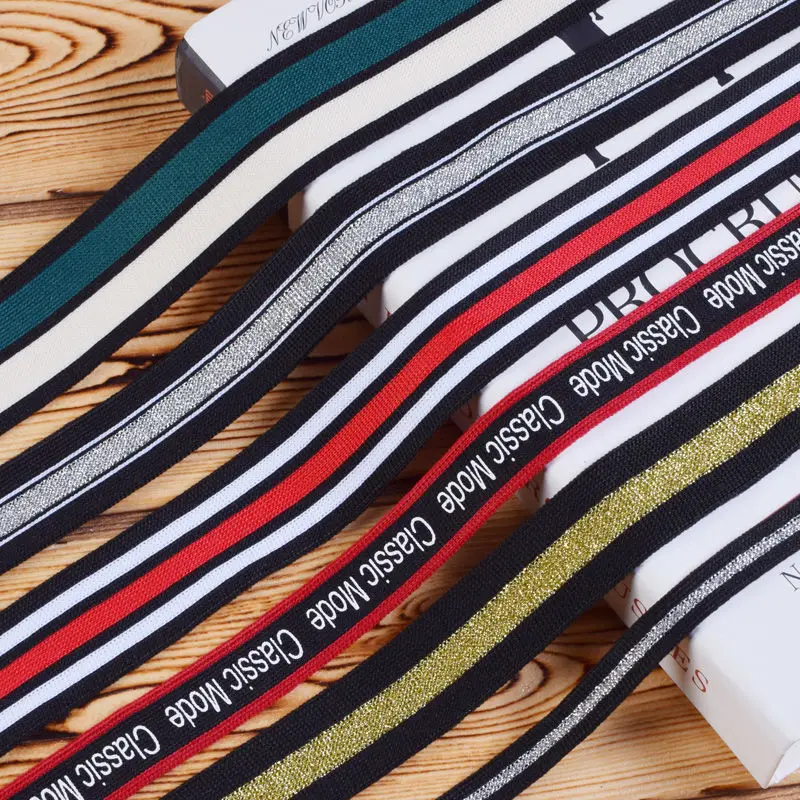 Versatile, colourful striped webbing, accessories, garment fabrics, sweatpants, side trims, ribbons, sleeves, and edging straps