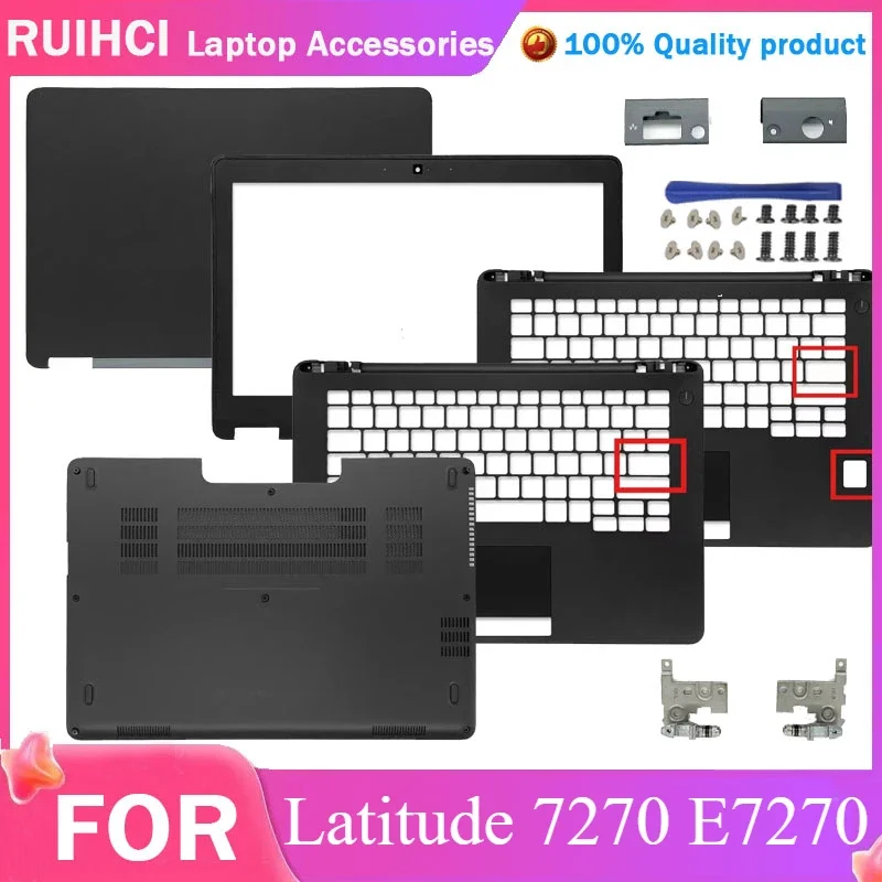 

New Laptop LCD Back Cover/Front Bezel/Hinges/Hinges Cover/Palmrest/Bottom Case For Dell Latitude 7270 E7270 0PFY8X not touch