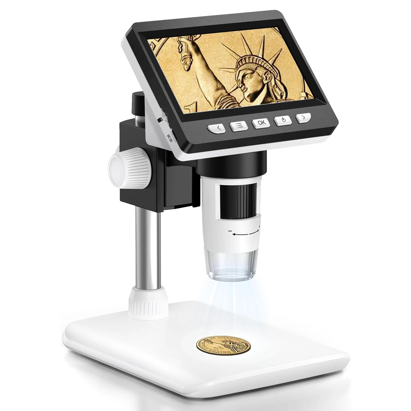 4.3 Inch Digital Microscope 1080P 50-1000x Magnification, 2000mAh Soldering Microscope for Electronics Repair, PCB, PC, Notebook