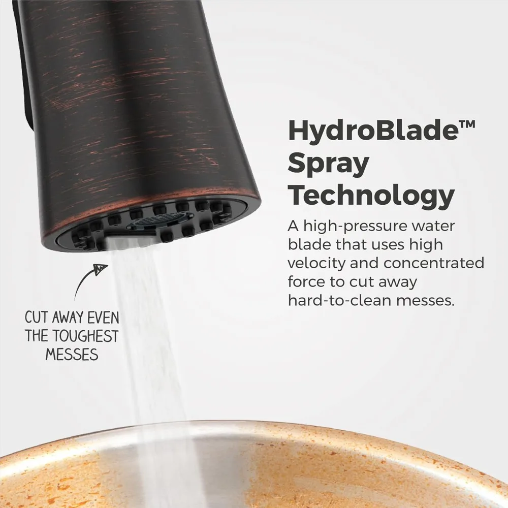 Einhand-Küchenarmatur aus Pfister-Elfenholz mit ausziehbarem Spray und Seifenspender, NSF-zertifiziert, toskanische Bronze