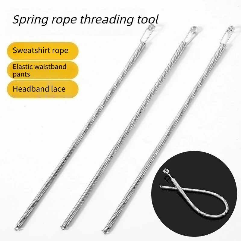 Bendable Spring Drawstring Threader Clip Pants Hoodies Elastic Band Lace Cord Flexible Drawstring Thread DIY Sewing Accessories