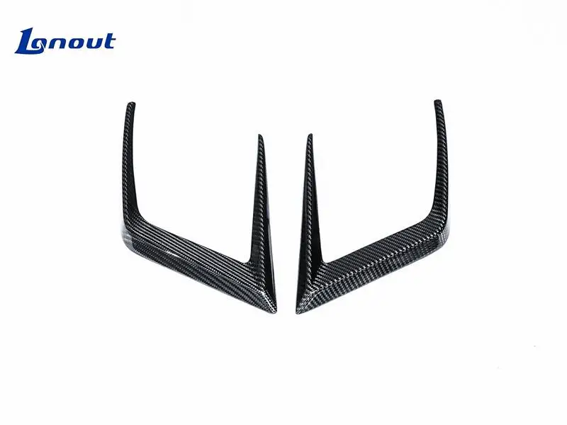 Sleek PK Style Dry Carbon Fiber Lower Front Canards Front Bumper Lower Duct Vent Trims Suitable for Lotus Eletre Modification