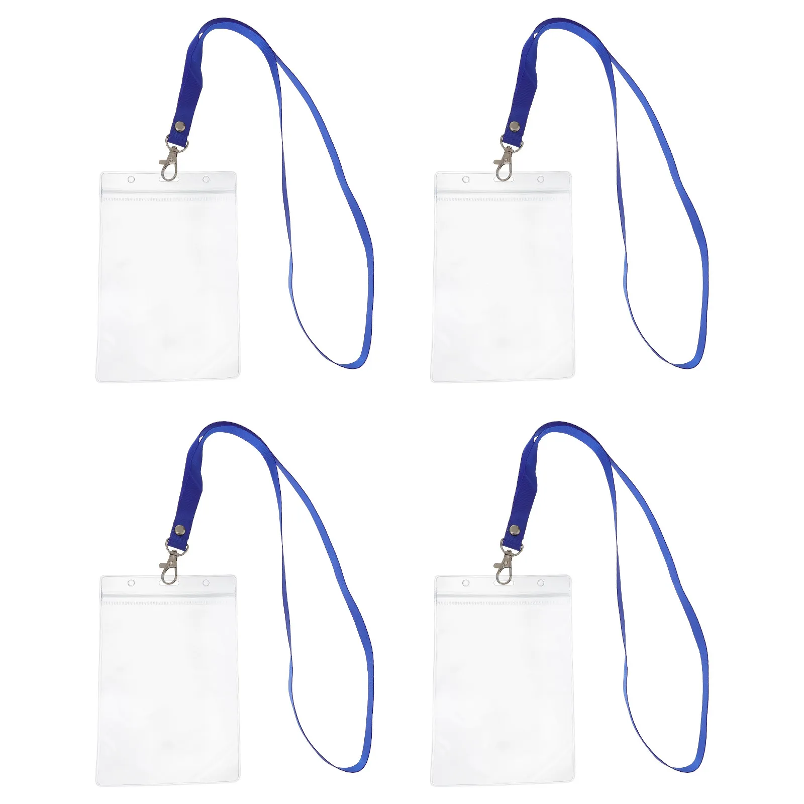 4Pcs Card Holder Set Protective Id Card Sleeves Lightweight Strap Attachment for Luggage Tag Travel Suitcase