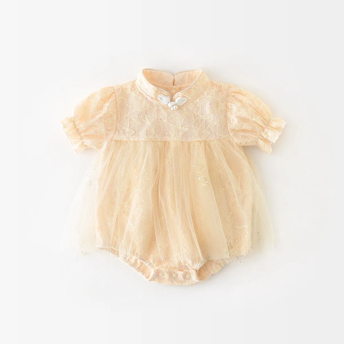 

Baby Summer Bodysuit Girl Lace Short Sleeved Infant Clothes