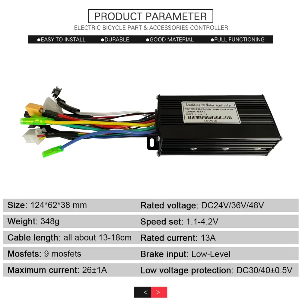 36/48V E-bike Sinus 26A 500/750W SM Drie Modus Borstelloze Controller voor Elektrische Fiets Driewieler Ebike E-Scooter Onderdelen