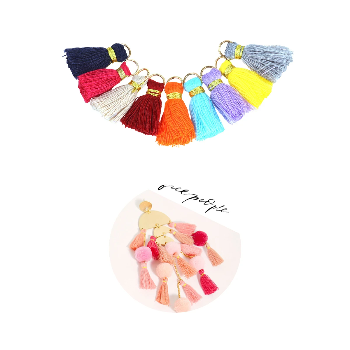 

100pcs Artificial Silk Tassel Pendant Durable Decor Craft Charms for Bag Key Chain Bracelet Earrings Necklace Phone
