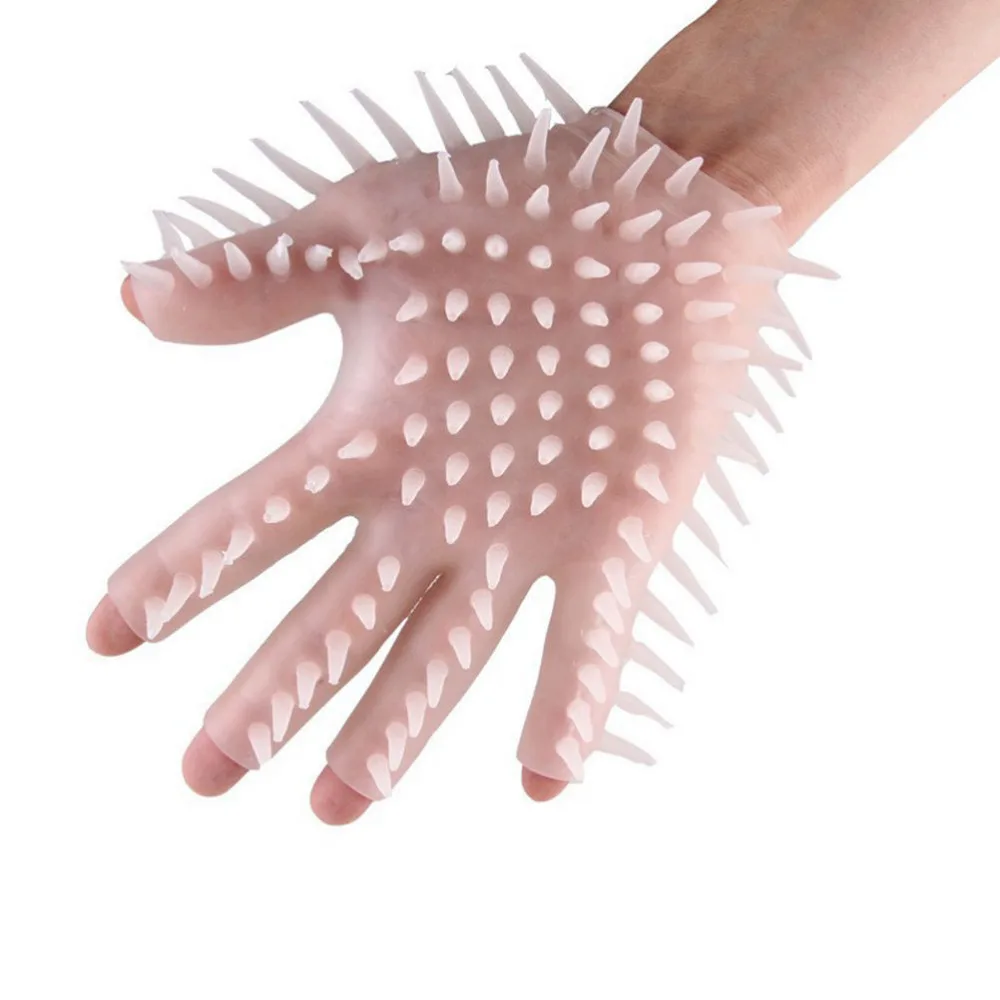 Sauna Massage Masturbation Glove TPE Soft Rubber Skin Friendly Breathable Finger Glove Sexual Products