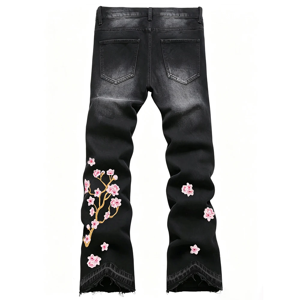 Celana Jeans Pria Model Bootcu - Embroidery Jeans Sakura ulasan dan harga