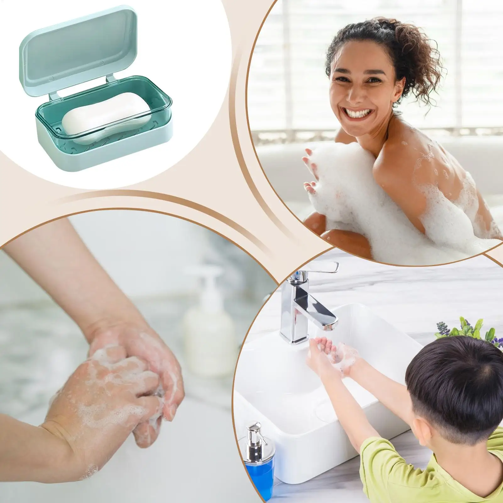 Soap Case for Shower Dustproof Leakproof Space Saving Double Layer Bathroom Soap Dish Shower Bathroom Bathtub Sink Kitchen view 5