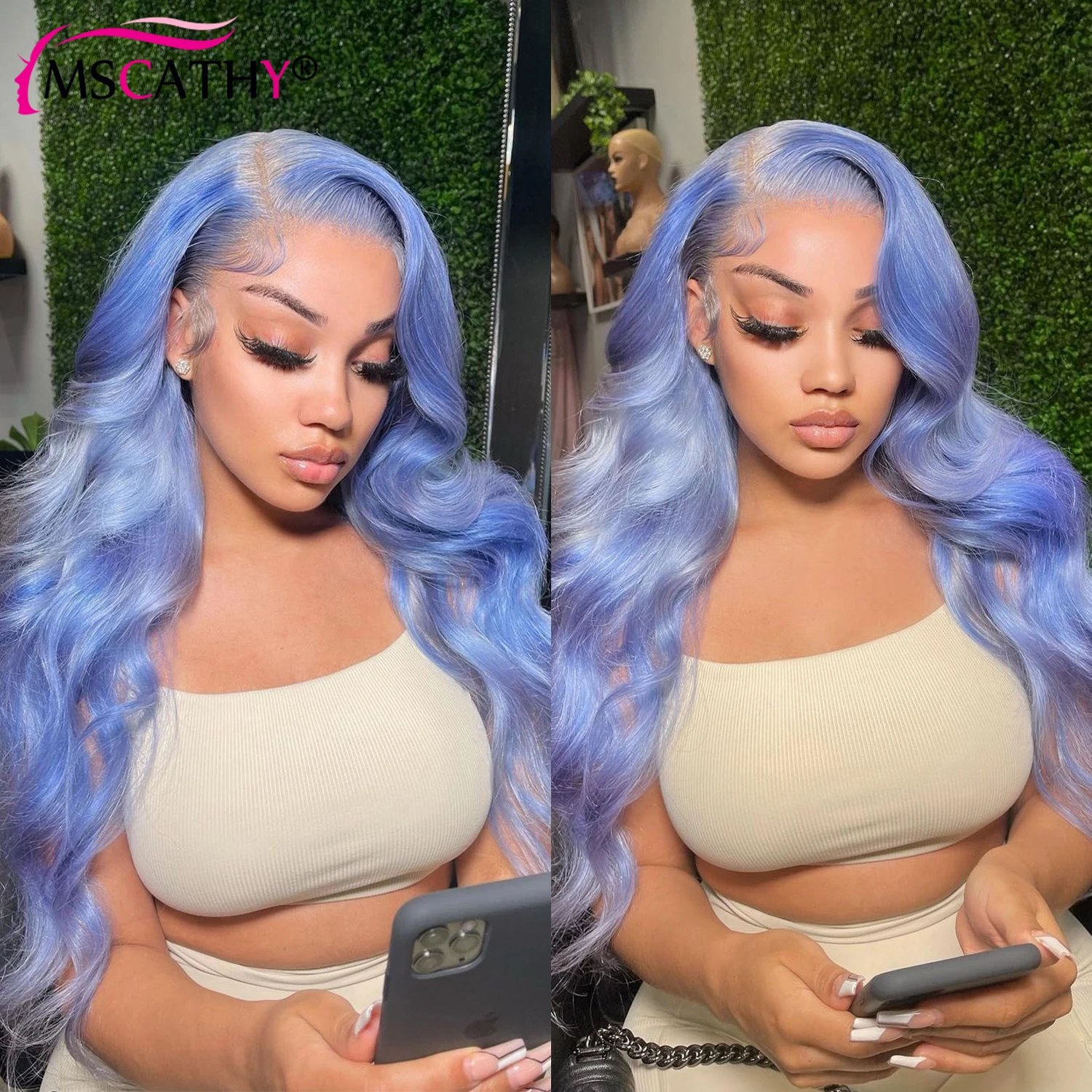 Body Wave Lace Front Wig For Women Human Hair Lake Blue  Preplucked Hairline Brazilian Remy Hair 13x4 HD Transparent Lace Wigs