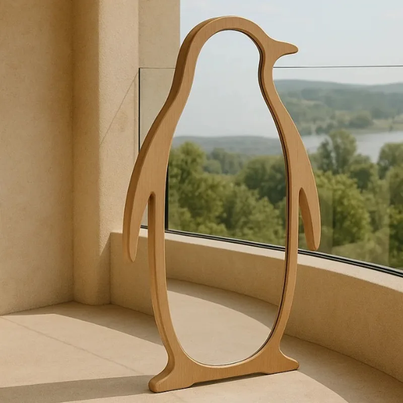 Penguin mirror Nordic French floor mirror cartoon full-length mirror
