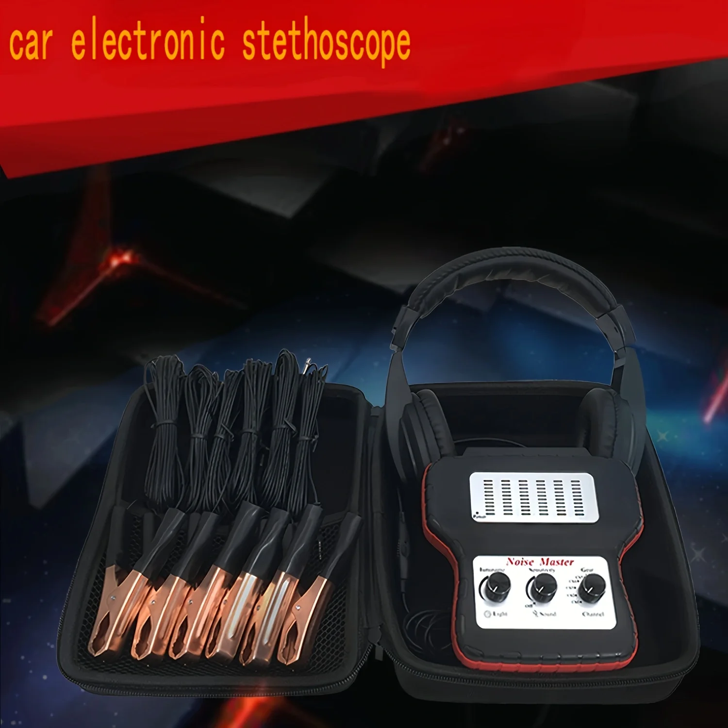 Chassis System Ear Electronic Stethoscope Diagnostic Kit with Earphones Six-channel Stethoscope Abnormal Sound Tester