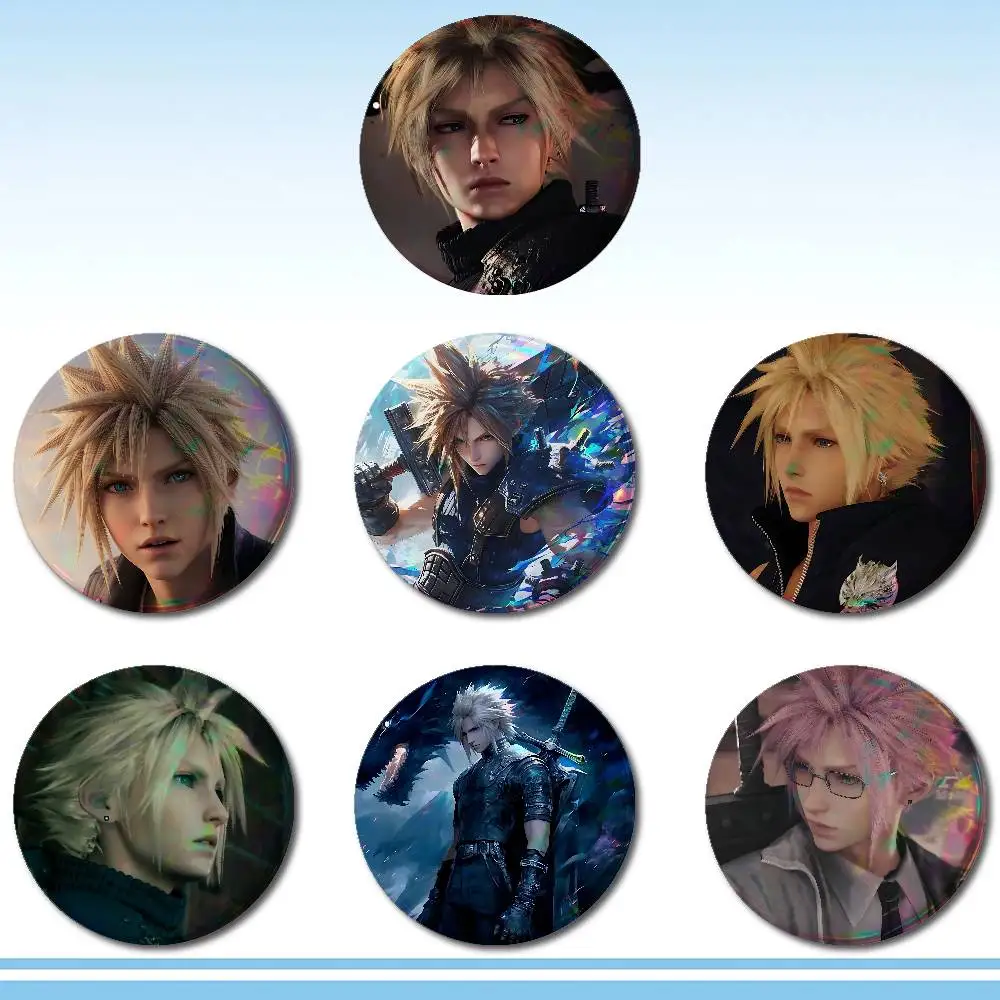 F-Final F-Fantasy Cloud Cool Badges Tinplate Soft Button Pin Brooch Metal Badge Custom Jewelry Accessories Hat Bag Lapel