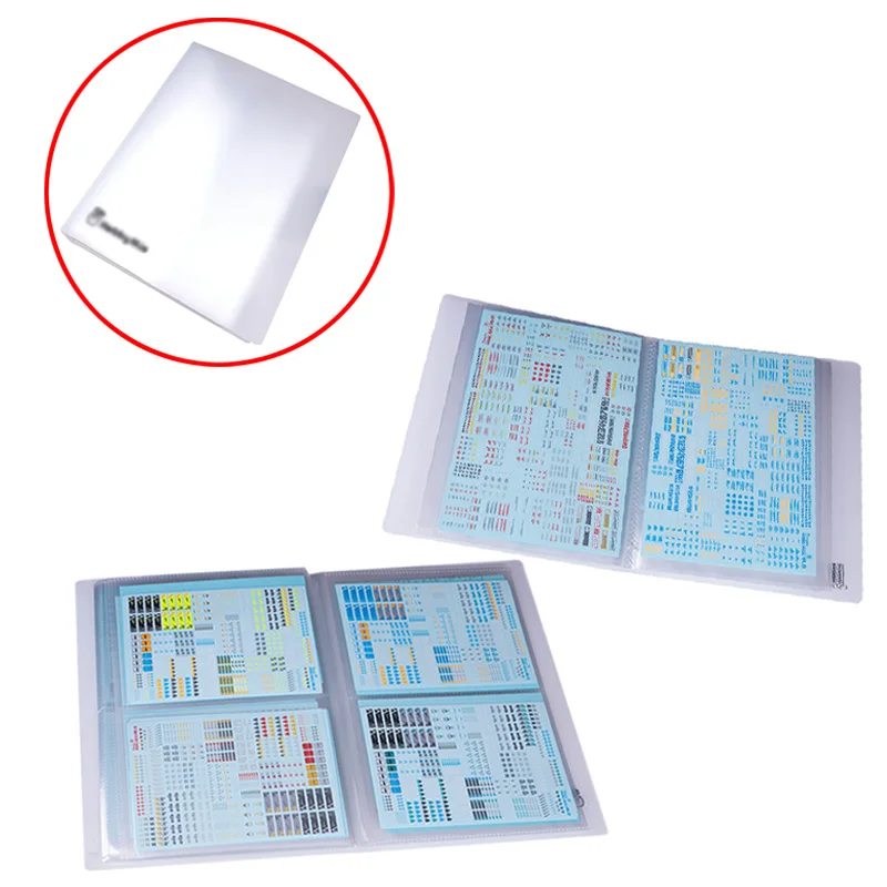 1PCS A6/A5 Waterslide Decal Album with Transparent Pocket Page Sticker Storage Binder Waterproof Dustproof for DIY Model Makers