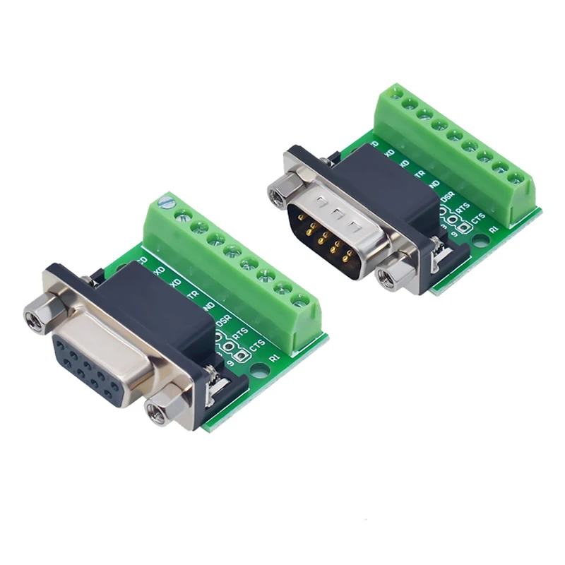 

1/5/10PCS DB9 Male and Female Connector Adapter Screw Terminal 9-Pin 9-Hole RS232 RS485 Conversion Board