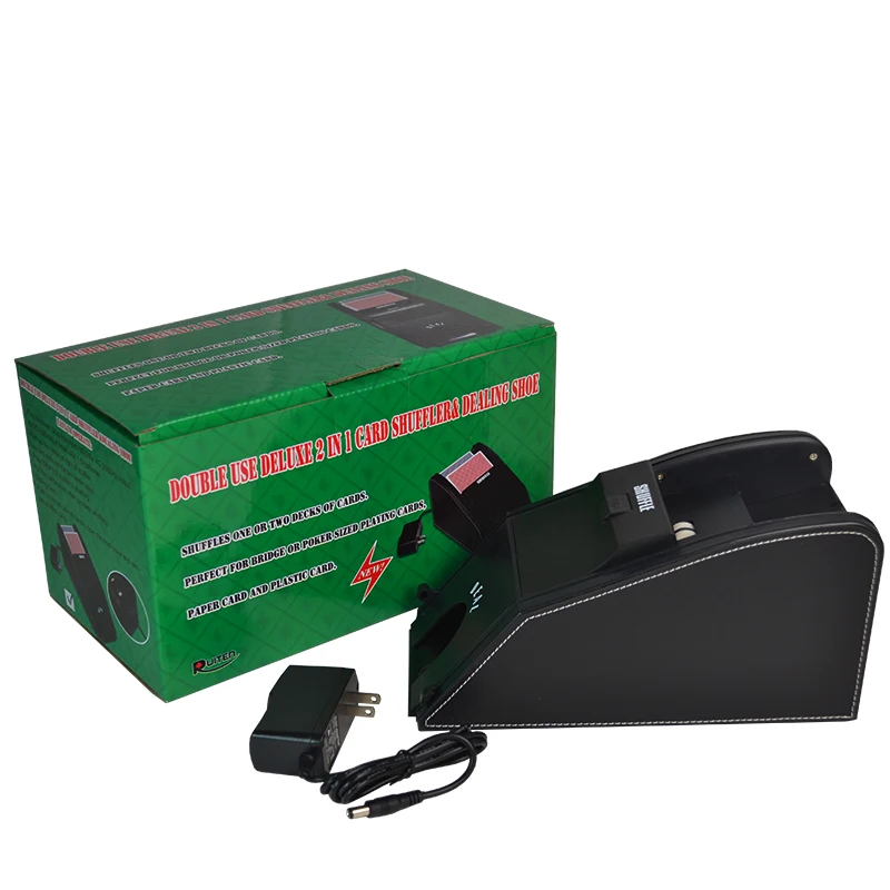Mescolatore automatico di carte da poker di alta qualità e scarpe da cerazione Macchina da gioco di carte Shuffle Casino Doppio uso 2 in 1 Commercio all'ingrosso di carte