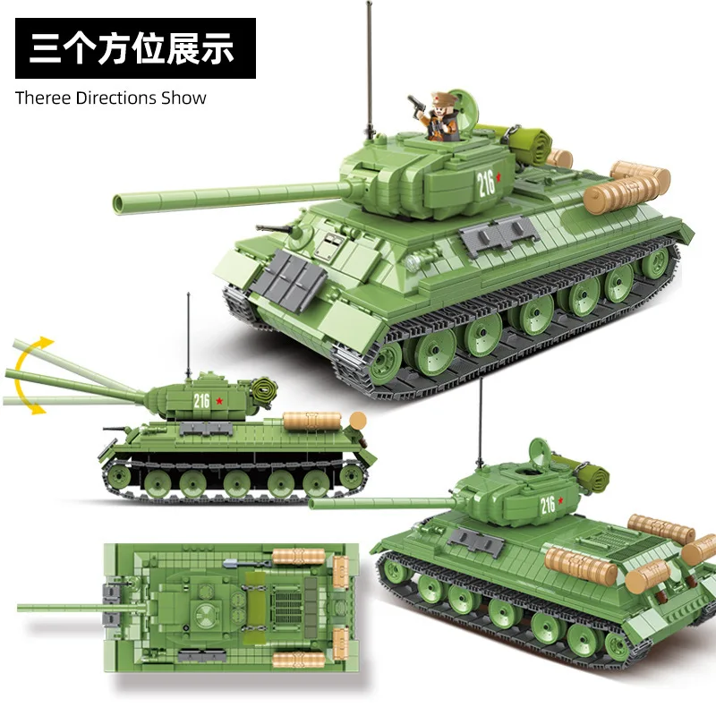 WW2 German Soviet Stalins 2M T-34 Tank Medium Heavy Mouse Tiger Military Series BUilding Blocks Sets Action Figure Model Toys