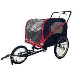 Foldable Pet Cart Dog Bicycle Trailer Outdoor Riding Dual-purpose Camping Luggage Trailer Dog Carrier Pet Stroller