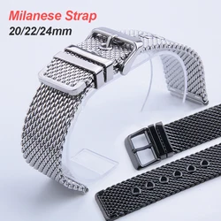 20mm 22mm 24mm Metal Milanese Bracelet for Seiko 1.0mm 0.4mm Mesh Stainless Steel Watchband Wristband for Omega for Seamaster