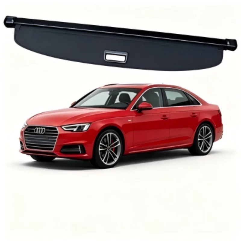 Cargo Cover Trunk Privacy Shade Rear Security Partition Anti-Theft Shield Retractable Organizer for 2018+-Audi A4 Avant