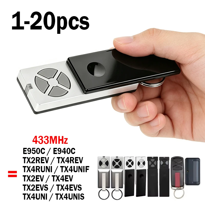 For LiftMaster Chamberlain TX4UNI TX2EV TX4UNIS TX4UNIF TX4RUNI TX2REV E950C 433MHz Garage Door / Gate Remote Control Opener