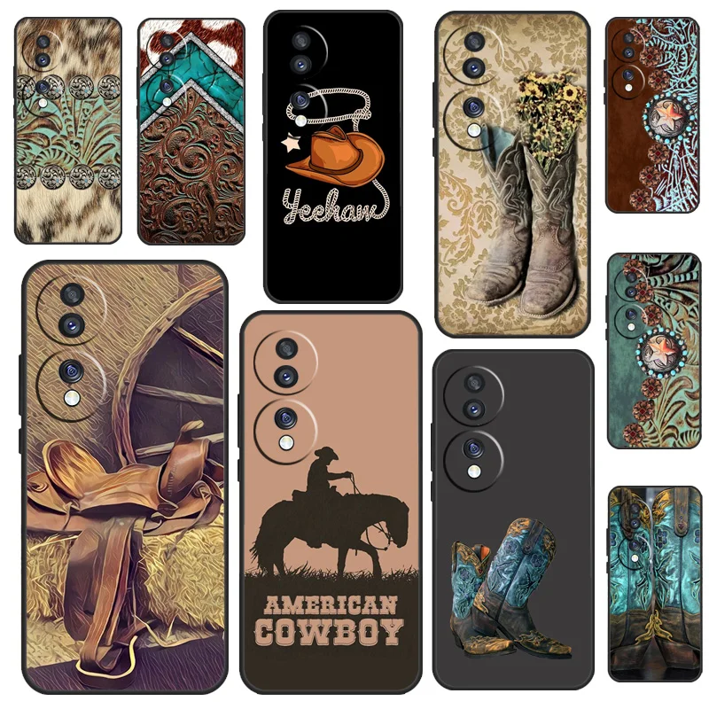 Funda rústica de vaquero vaquera occidental para Honor 200 Pro 90 70 50 X9a X8a X9 X8 X8b X9c X9b Honor Magic 7 Pro 5 6 Lite