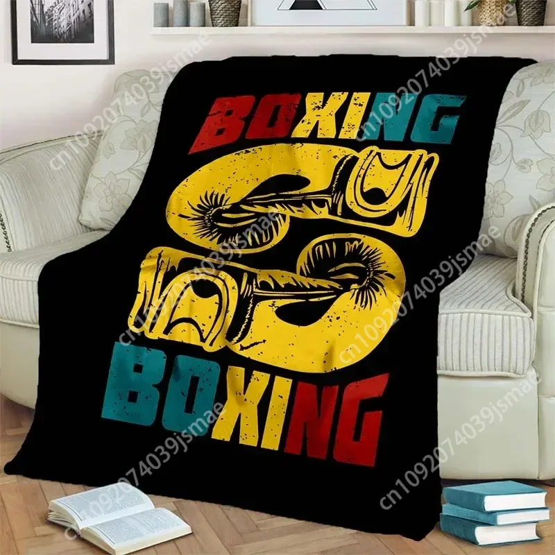 Boxing Gloves Boxer Patterned Flannel Blanket，Suitable For Adults At Home，Picnic，Travel，Multi-purpose Custom Blankets