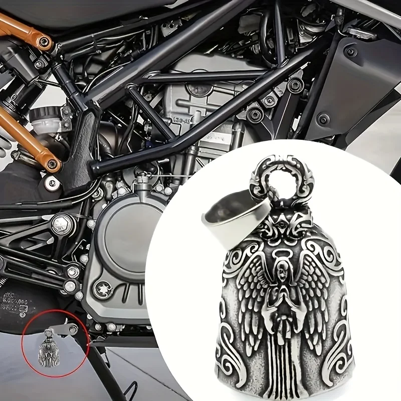 1 pièce de porte-clés cloche de moto vierge, la chance est sur la route, porte-tu bonne chance, accessoires cadeaux, moto punk rétro