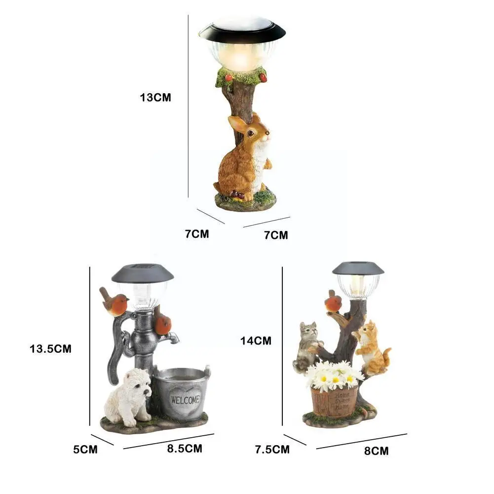 Solar Lamp for Cat and Dog, Dog, Rabbit Creativity, StatueWindow Animal LightDecoration Climbing Decor, Garden, Home Room, S0E5